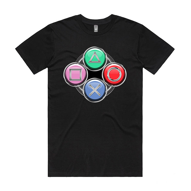 Gamer Retro Style 4 Button Colour Graphic