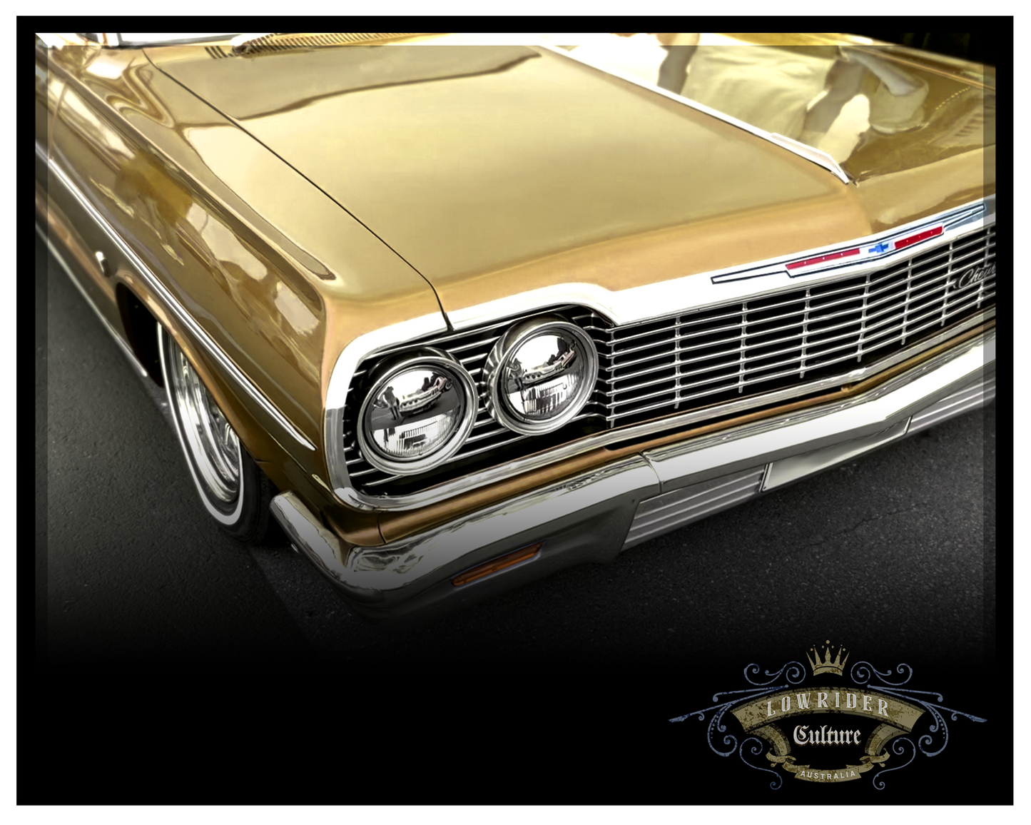 PhotoPanel Abstract Wall Art 001 | GOLD '64 CHEVROLET | Lowrider Culture Australia