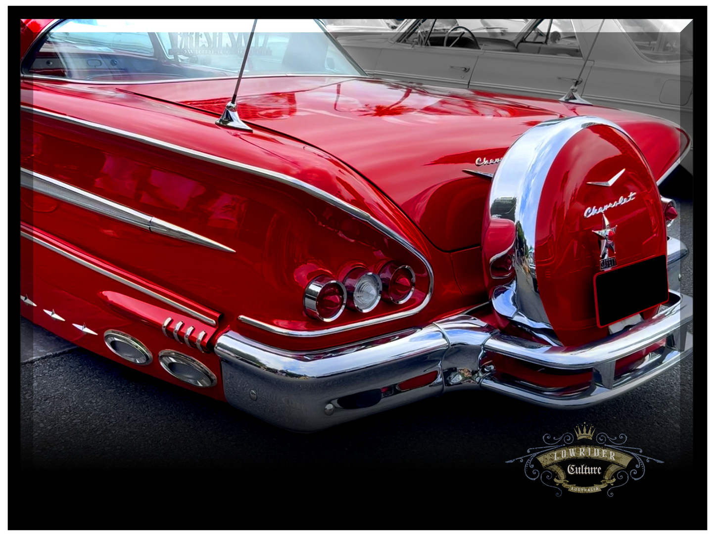 PhotoPanel Abstract Wall Art 003 | RED' 58 CHEVROLET REAR | Lowrider Culture Australia