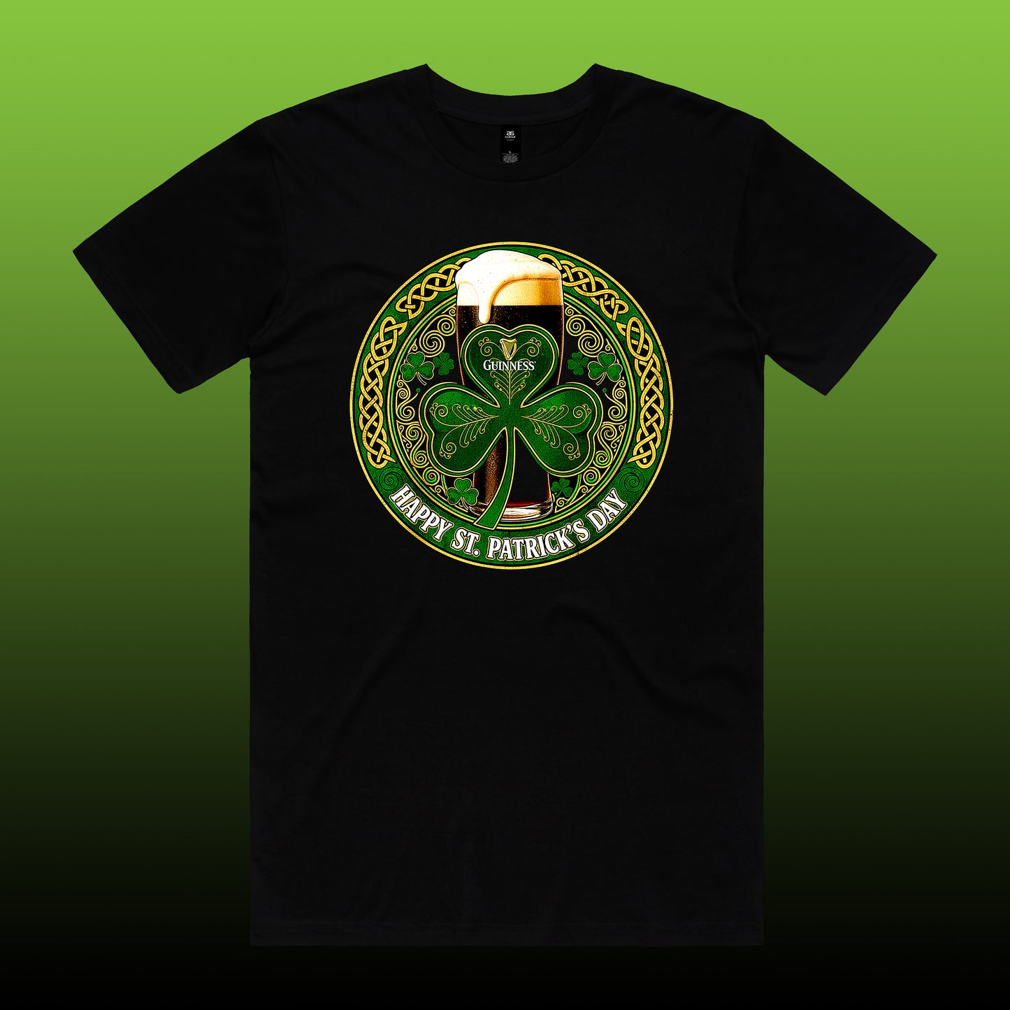 Happy St. Patricks Day aon (1) | St. Patricks Day Black T-Shirt (Adult Sizes)
