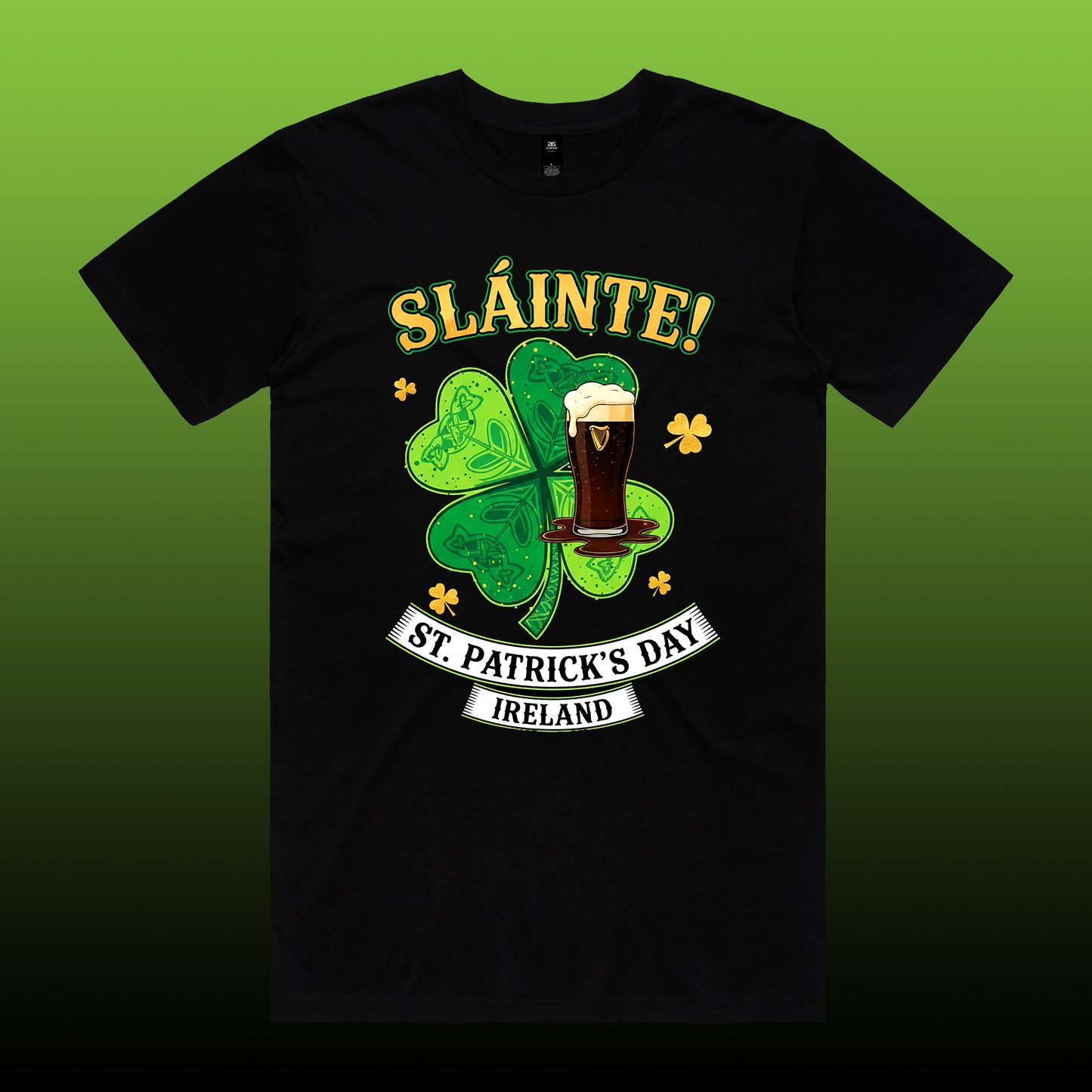 Happy St. Patricks Day dó (2) | St. Patricks Day Black T-Shirt (Adult Sizes)