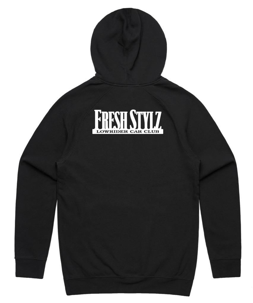 Fresh Stylz - Club Hoodie - Black (with white logo)