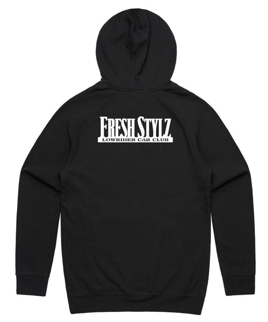 Fresh Stylz - Club Hoodie - Black (with white logo)